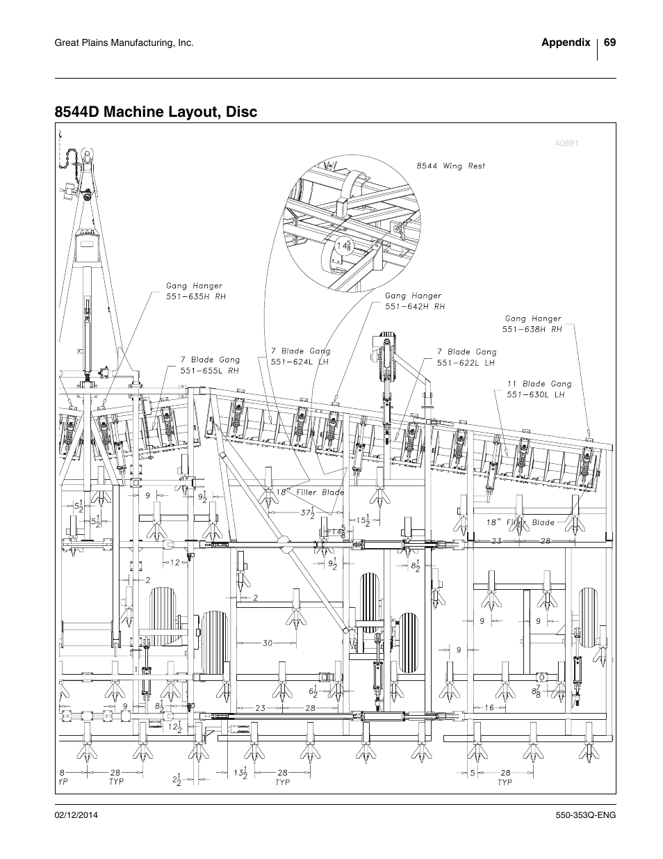 8544d machine layout, disc | Great Plains DVN8552 Assembly Manual User Manual | Page 73 / 140