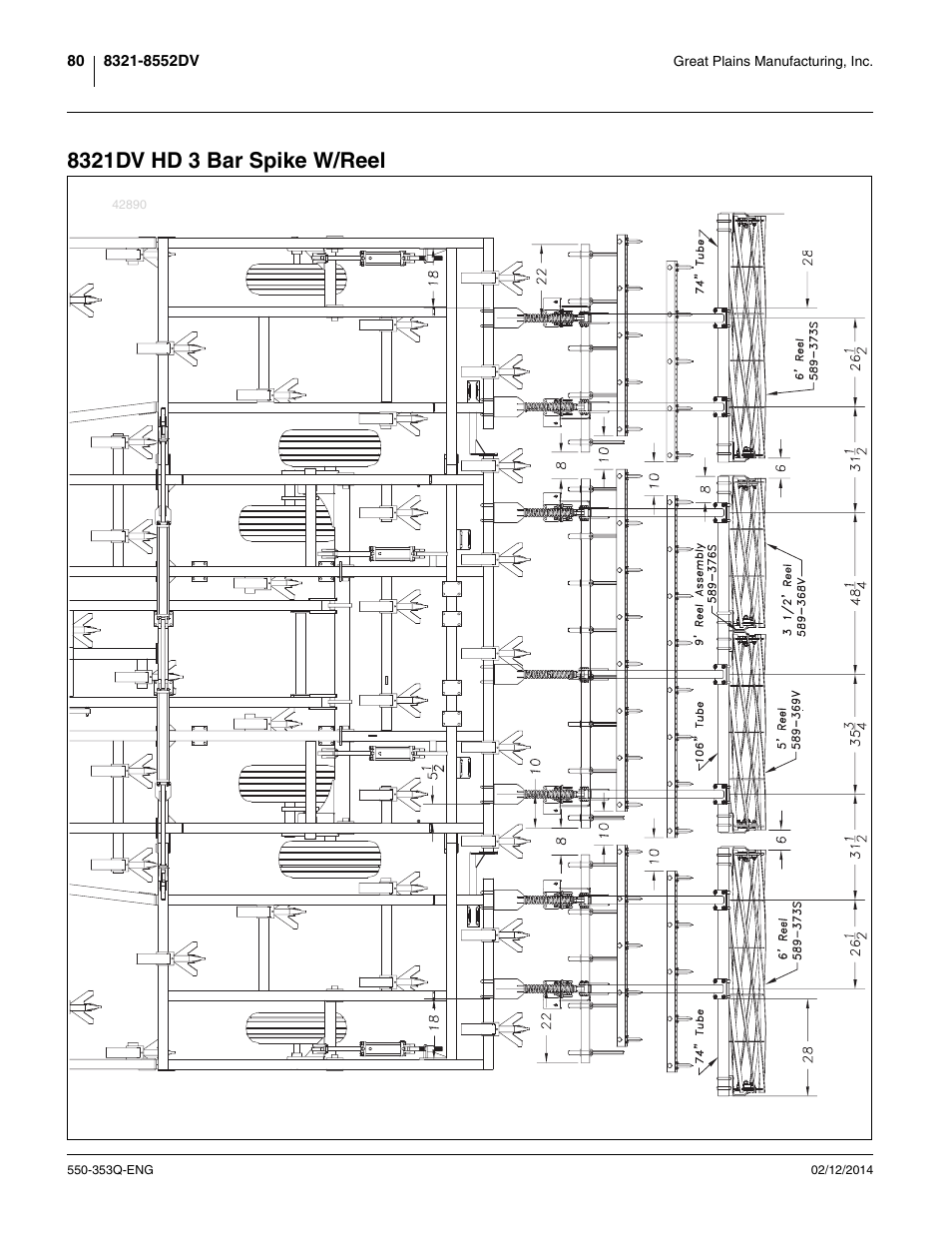 8321dv hd 3 bar spike w/reel | Great Plains DVN8552 Assembly Manual User Manual | Page 84 / 140