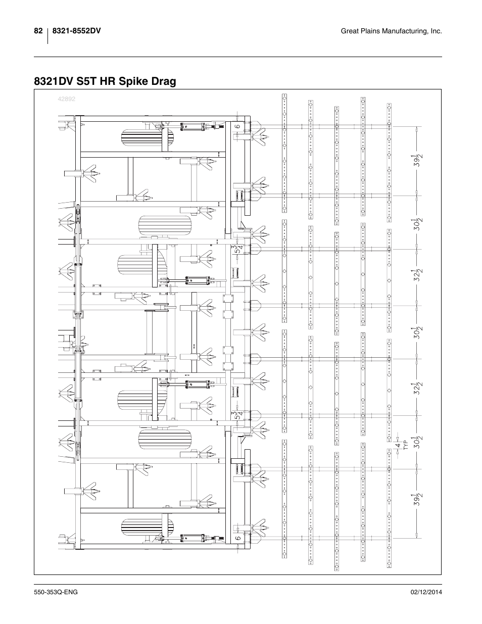 8321dv s5t hr spike drag | Great Plains DVN8552 Assembly Manual User Manual | Page 86 / 140