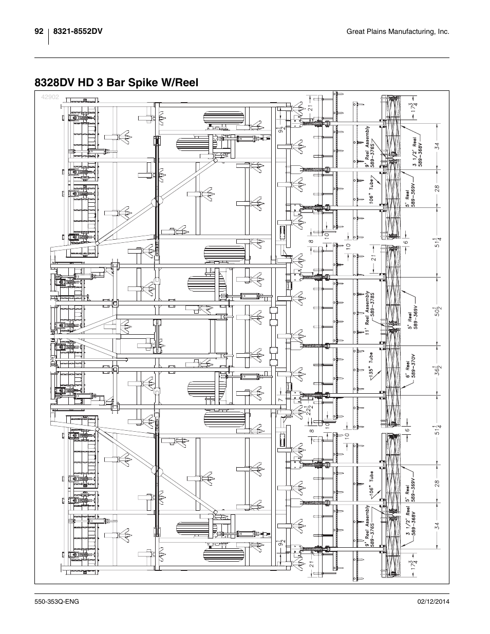 8328dv hd 3 bar spike w/reel | Great Plains DVN8552 Assembly Manual User Manual | Page 96 / 140