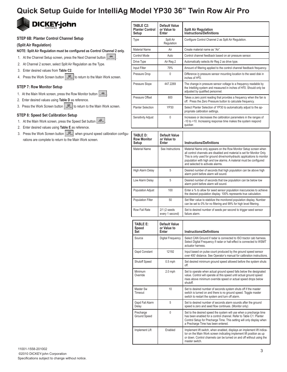 Great Plains YP3025A-16TR36 16 Twin Row 36-Inch Quick Start User Manual | Page 3 / 5