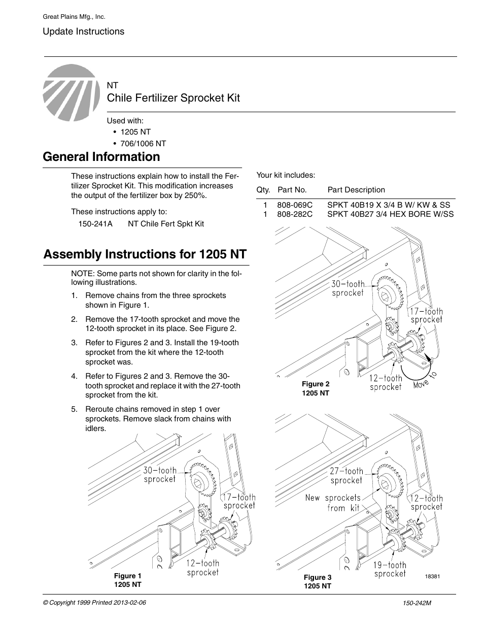 Great Plains 1205NT Assembly Instructions User Manual | 2 pages