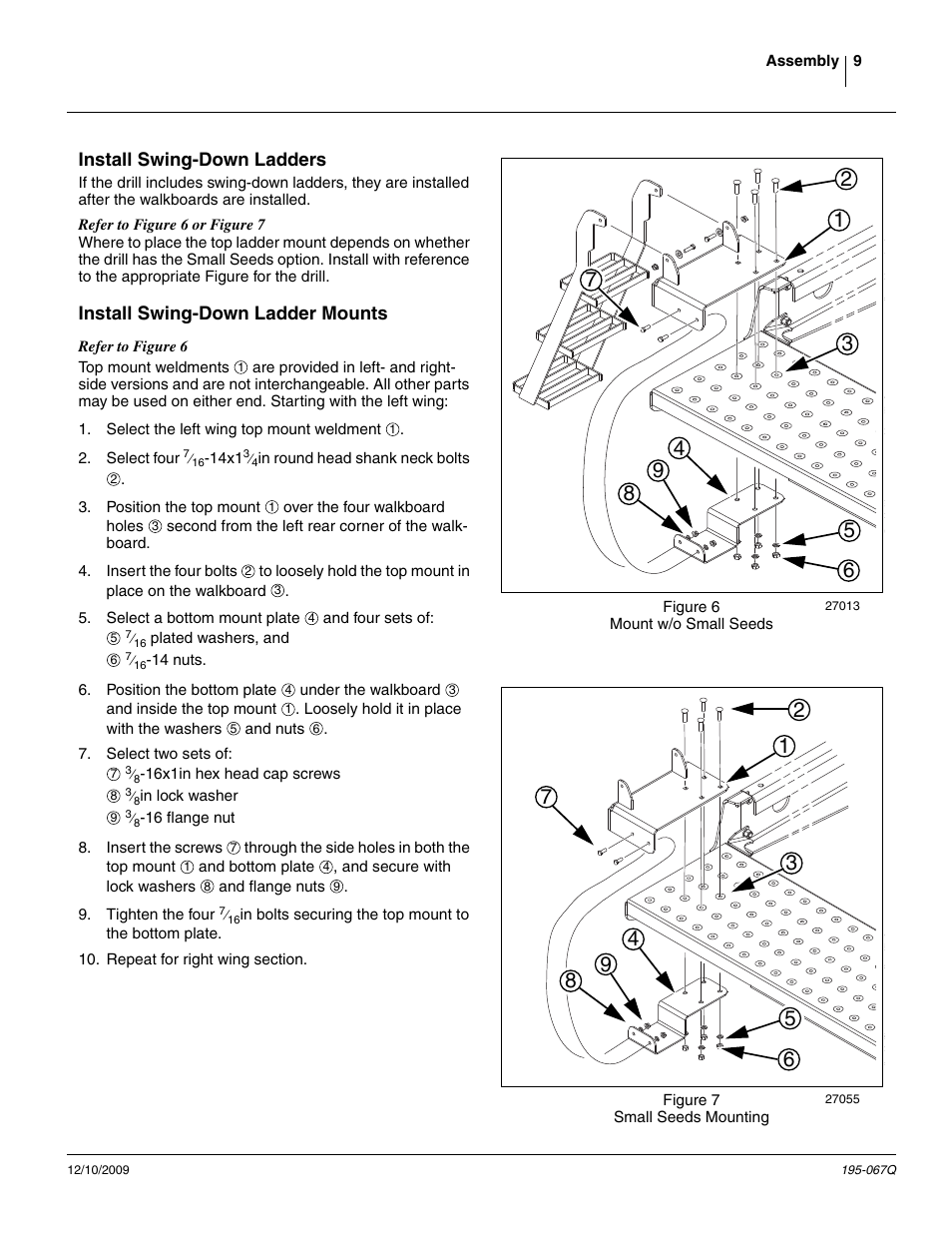 Install swing-down ladders, Install swing-down ladder mounts | Great Plains 3S-4000HDF Predelivery Manual User Manual | Page 11 / 42