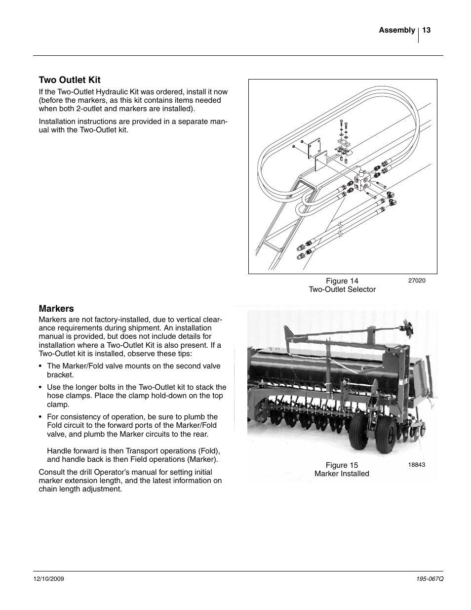 Two outlet kit, Markers, Two outlet kit markers | Great Plains 3S-4000HDF Predelivery Manual User Manual | Page 15 / 42