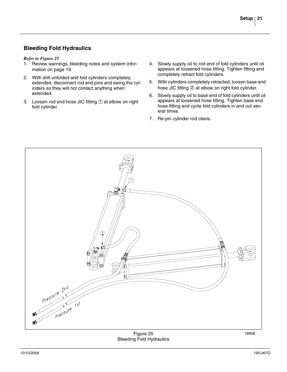 Bleeding fold hydraulics | Great Plains 3S-4000HDF Predelivery Manual User Manual | Page 23 / 42