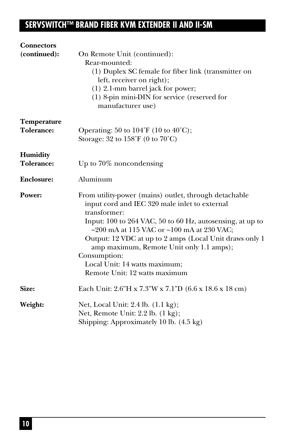 Servswitch™ brand fiber kvm extender ii and ii-sm | Black Box ACS251A User Manual | Page 11 / 28