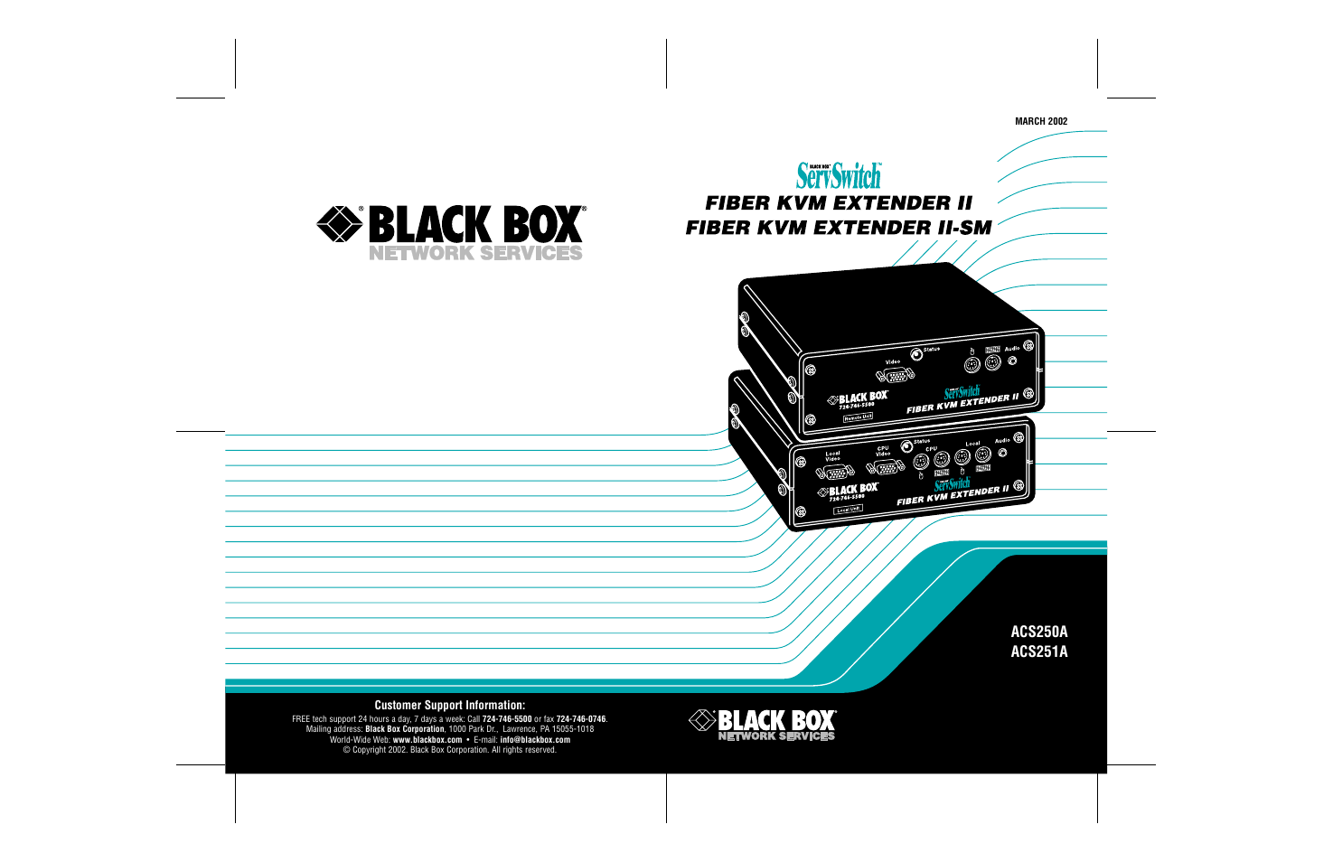 Customer support information | Black Box ACS251A User Manual | Page 28 / 28