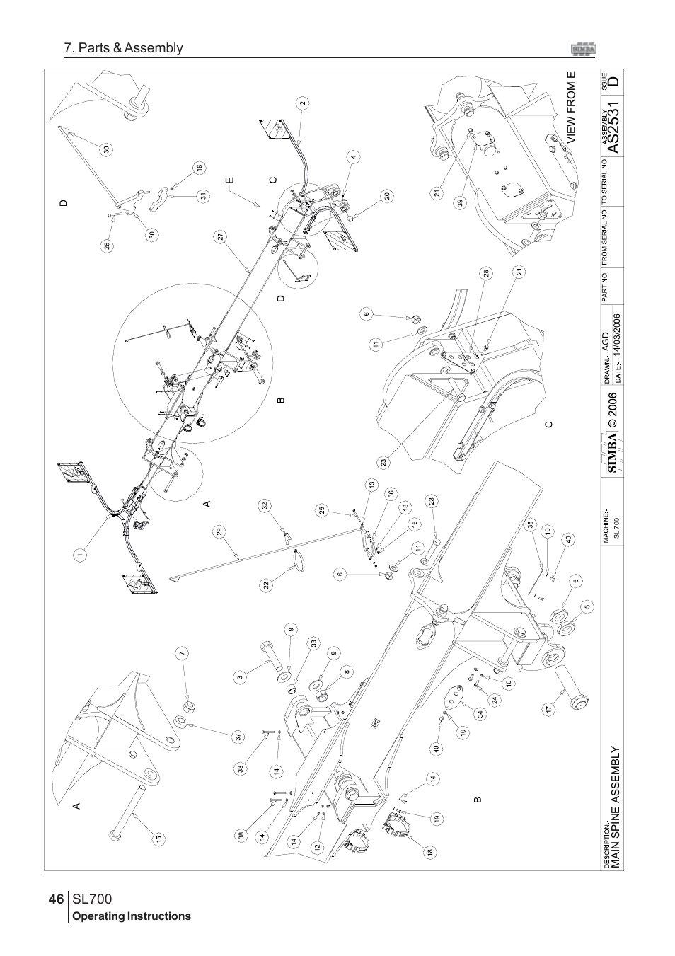 Das2 53 1, Sl700, 46 7. parts & assembly | Great Plains SL700 Assembly 2009 Instructions User Manual | Page 10 / 114