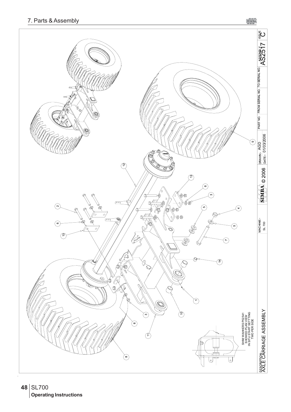 Cas 25 17, Sl700, 48 7. parts & assembly | Operating instructions | Great Plains SL700 Assembly 2009 Instructions User Manual | Page 12 / 114