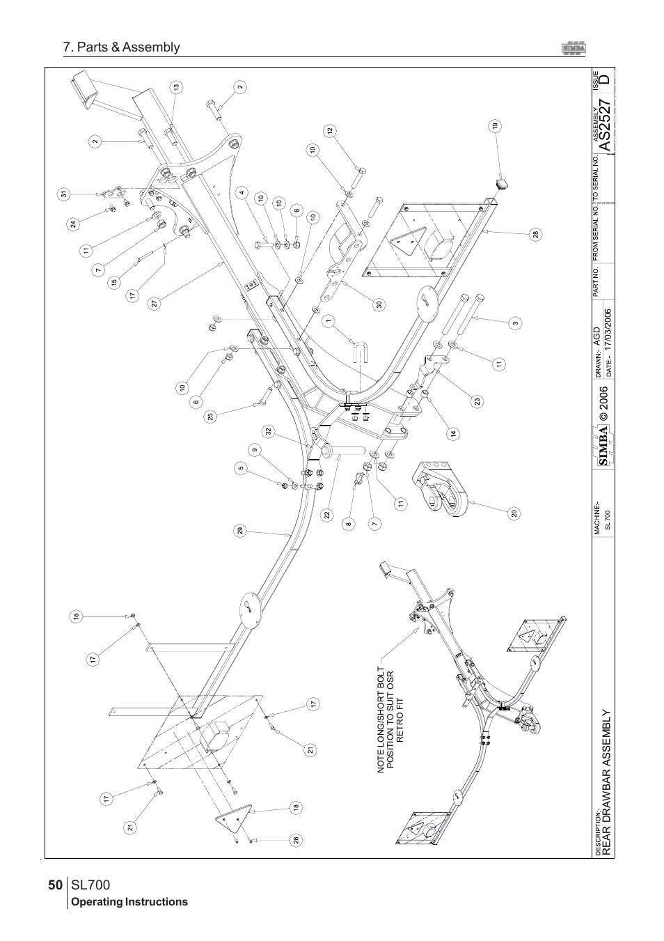 Das 2527, Sl700, 50 7. parts & assembly | Great Plains SL700 Assembly 2009 Instructions User Manual | Page 14 / 114