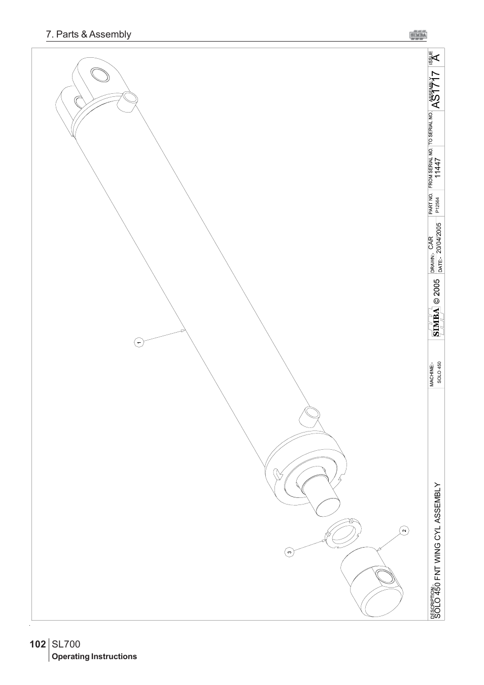 Aas 17 17, Sl700, 102 7. parts & assembly | Great Plains SL700 Assembly 2009 Instructions User Manual | Page 66 / 114