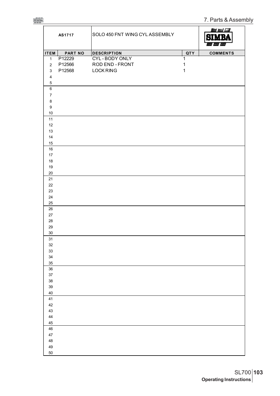 Parts & assembly | Great Plains SL700 Assembly 2009 Instructions User Manual | Page 67 / 114
