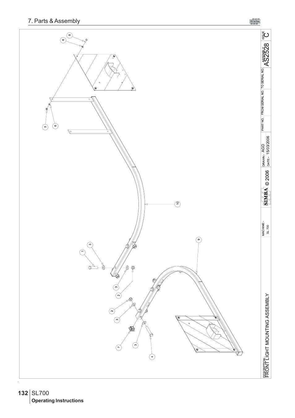 Cas 25 28, Sl700, 132 7. parts & assembly | Great Plains SL700 Assembly 2009 Instructions User Manual | Page 96 / 114