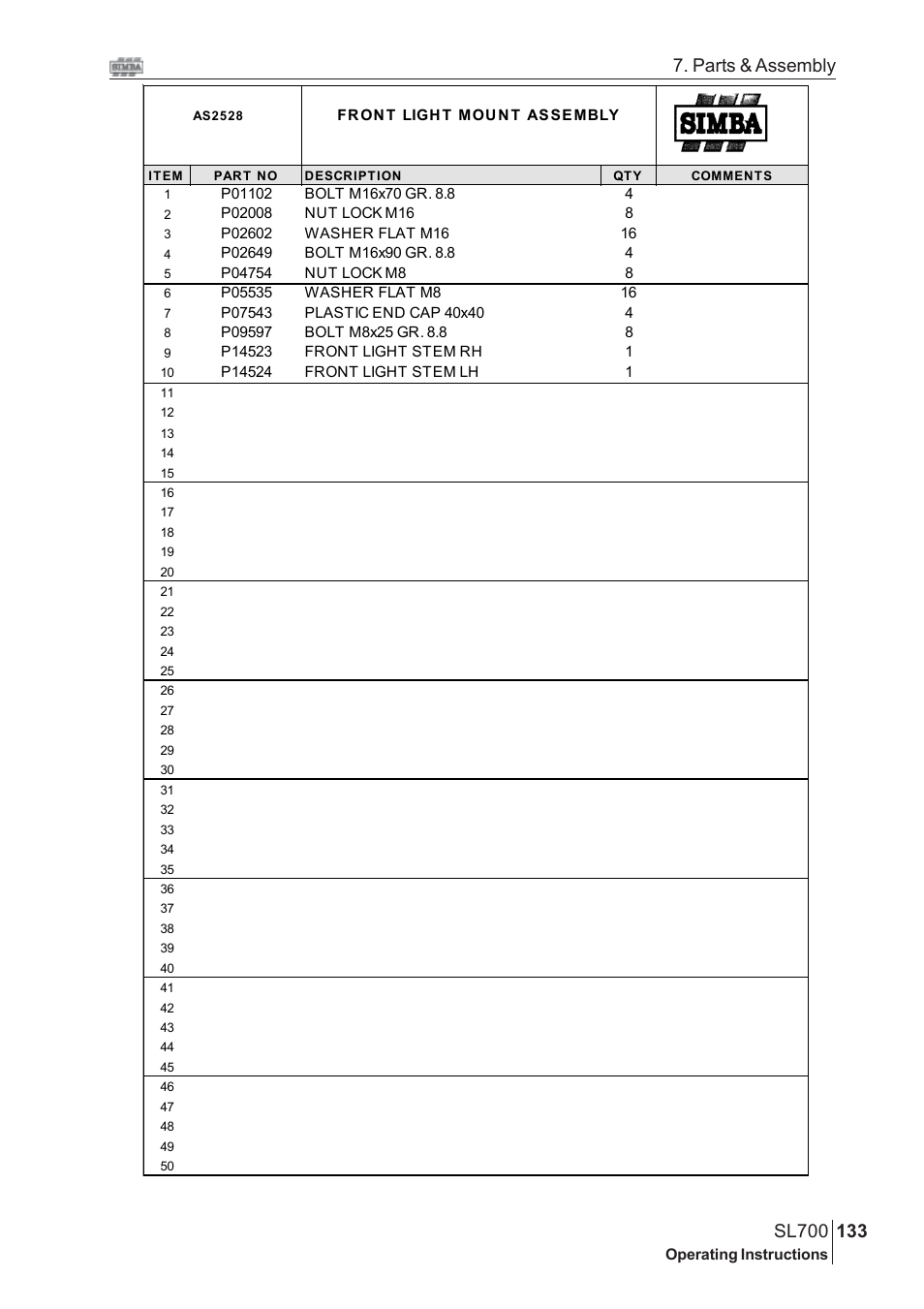Parts & assembly | Great Plains SL700 Assembly 2009 Instructions User Manual | Page 97 / 114
