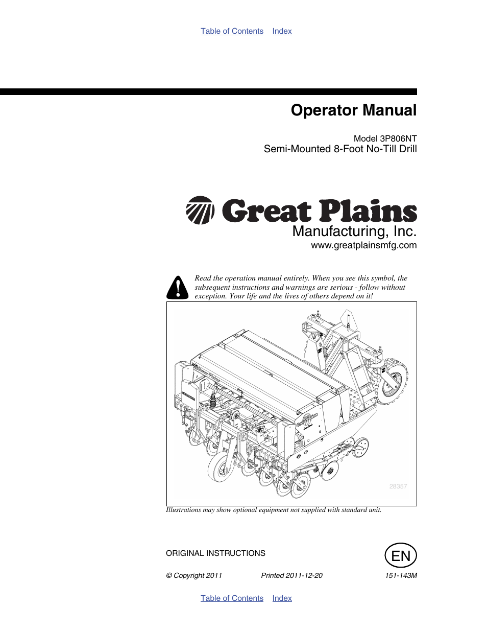 Great Plains 3P806NT Operator Manual User Manual | 102 pages