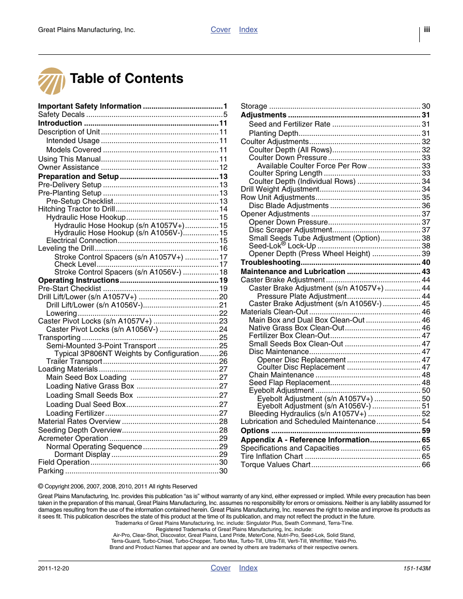 Great Plains 3P806NT Operator Manual User Manual | Page 3 / 102