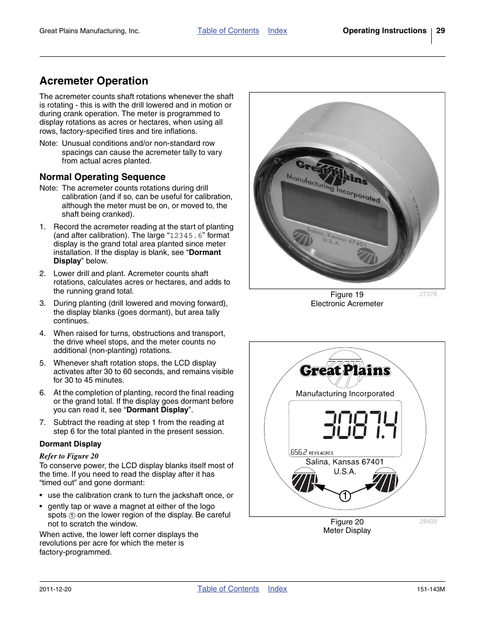 Acremeter operation, Normal operating sequence, Dormant display | Great Plains 3P806NT Operator Manual User Manual | Page 33 / 102