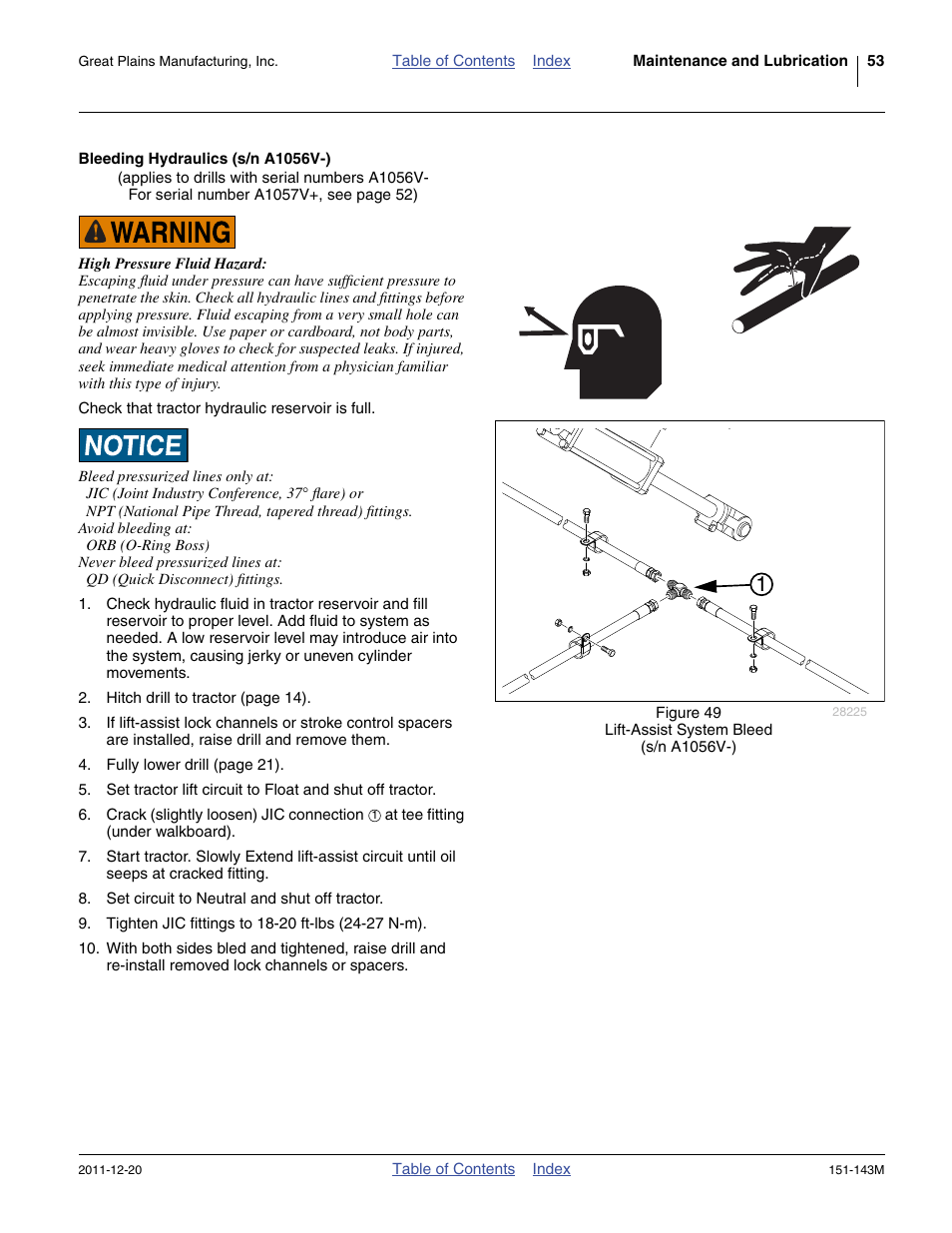 Bleeding hydraulics (s/n a1056v-) | Great Plains 3P806NT Operator Manual User Manual | Page 57 / 102