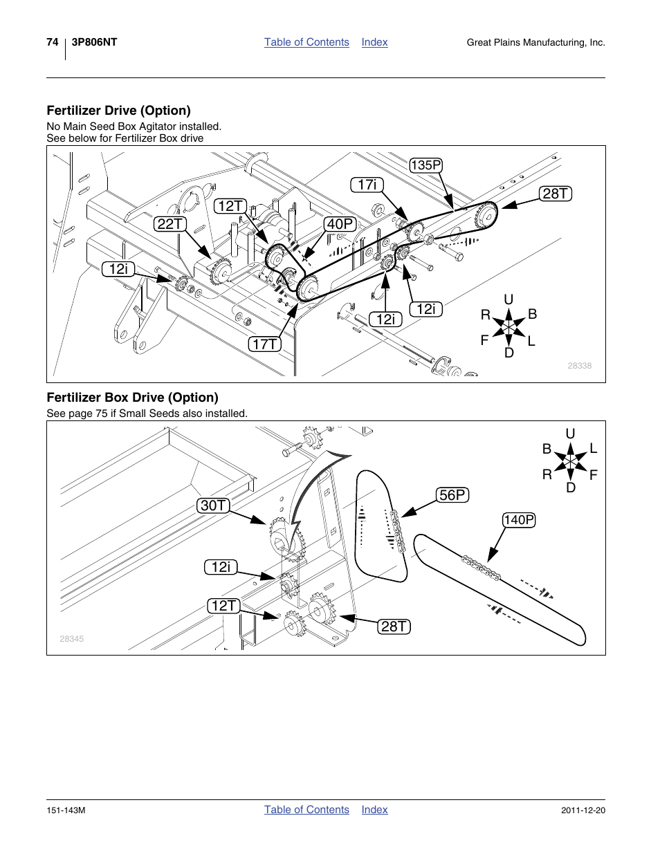 Fertilizer drive (option), Fertilizer box drive (option) | Great Plains 3P806NT Operator Manual User Manual | Page 78 / 102
