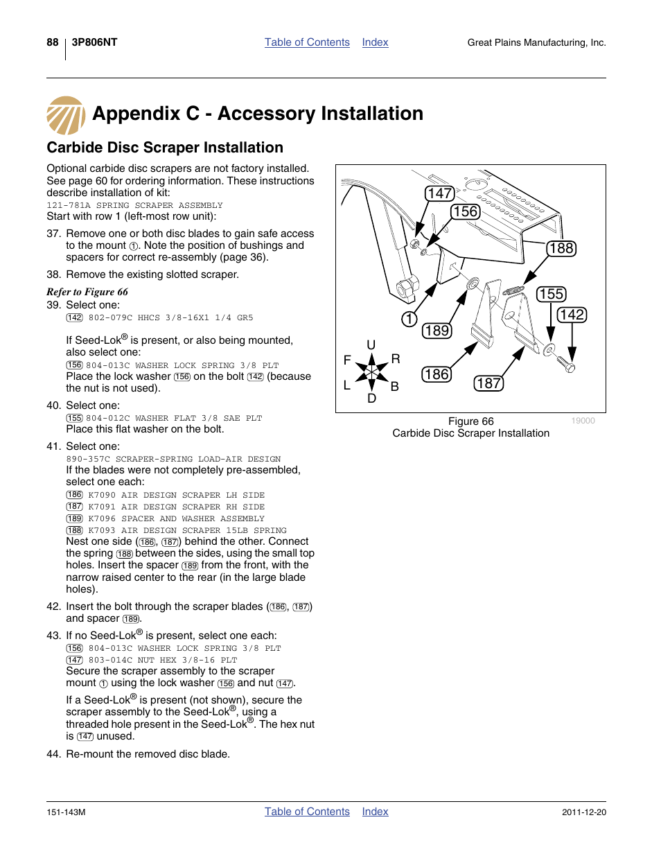 Appendix c - accessory installation, Carbide disc scraper installation | Great Plains 3P806NT Operator Manual User Manual | Page 92 / 102