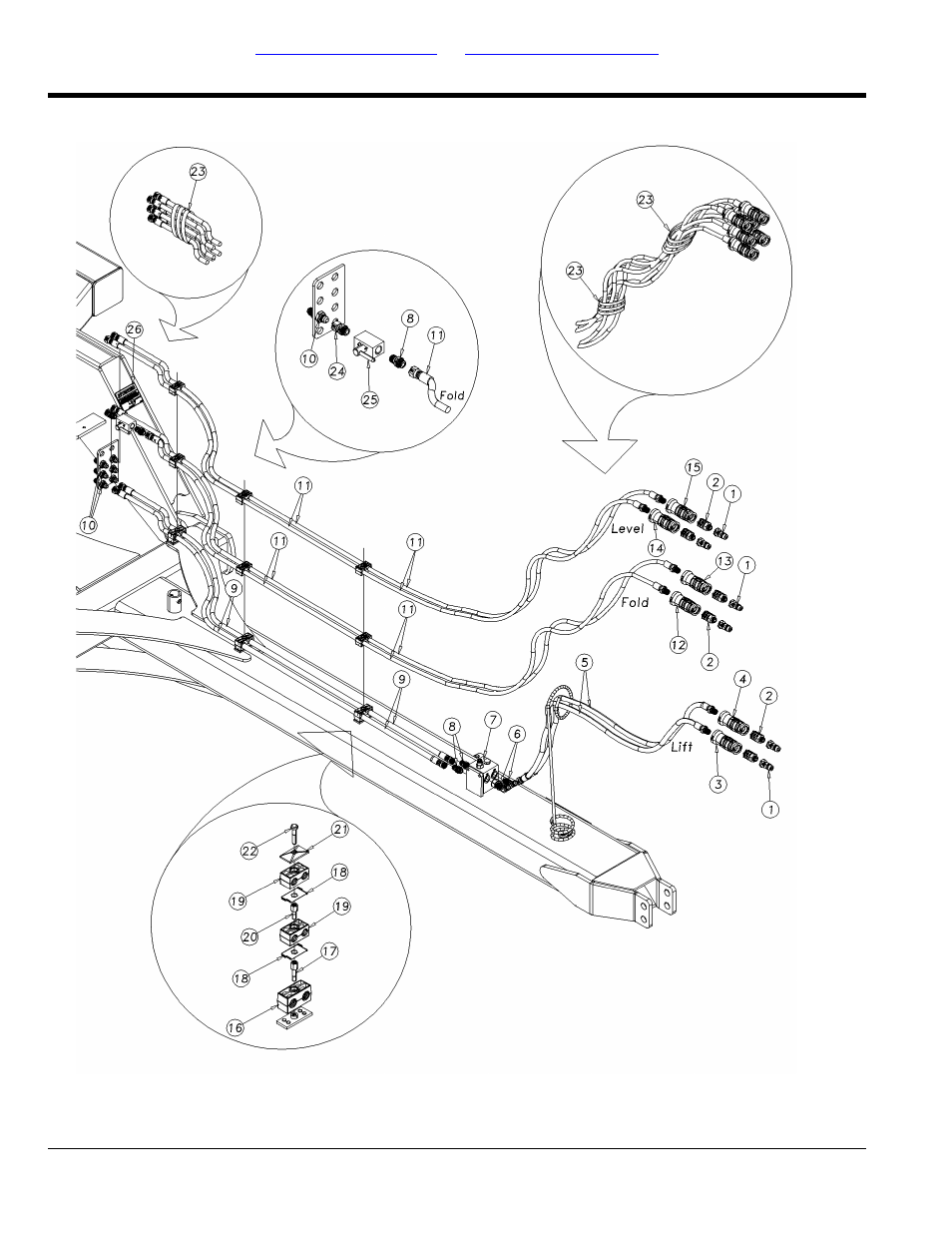 Hydraulic lift, fold & level: 7323, 7326 & 7329 | Great Plains 7336 DH Parts Manual User Manual | Page 44 / 96