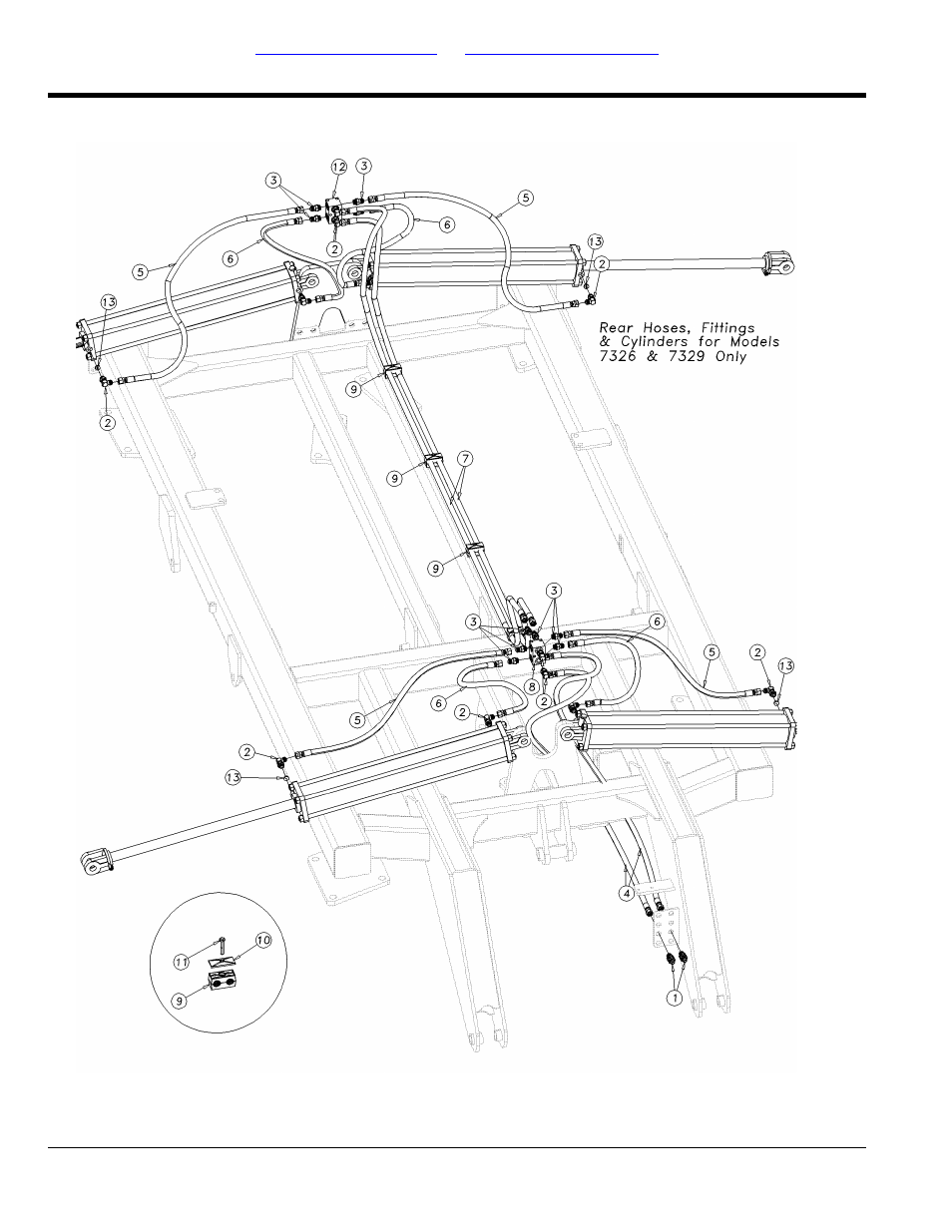 Hydraulic fold layout: 7323, 7326 & 7329 | Great Plains 7336 DH Parts Manual User Manual | Page 56 / 96