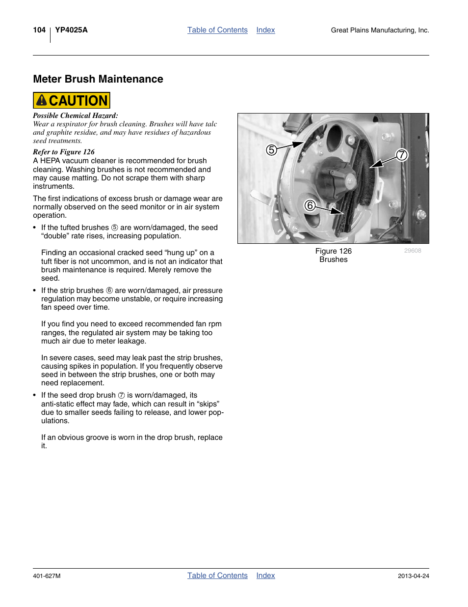 Meter brush maintenance | Great Plains YP4025A Operator Manual User Manual | Page 108 / 190