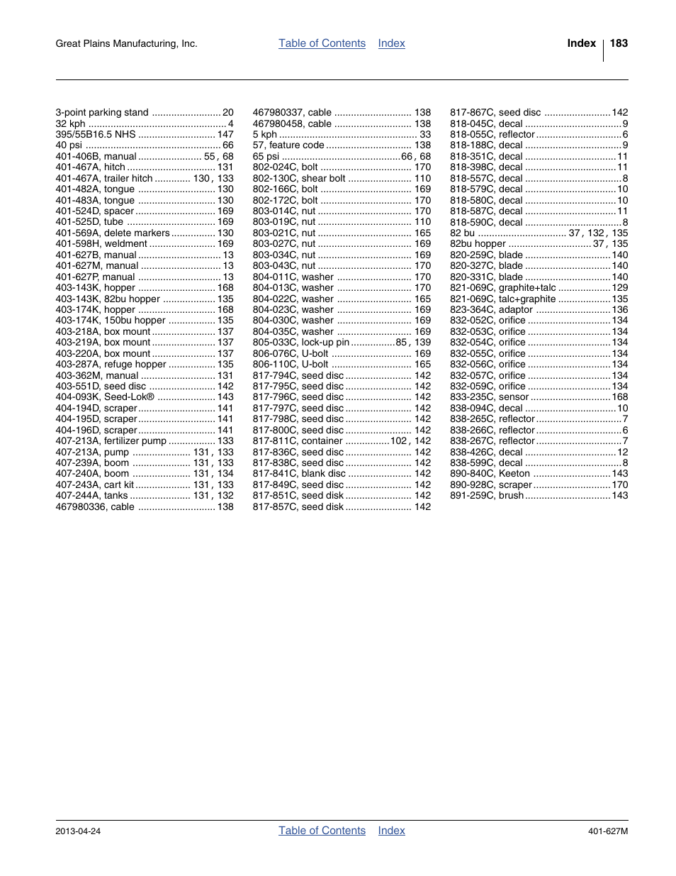Great Plains YP4025A Operator Manual User Manual | Page 187 / 190