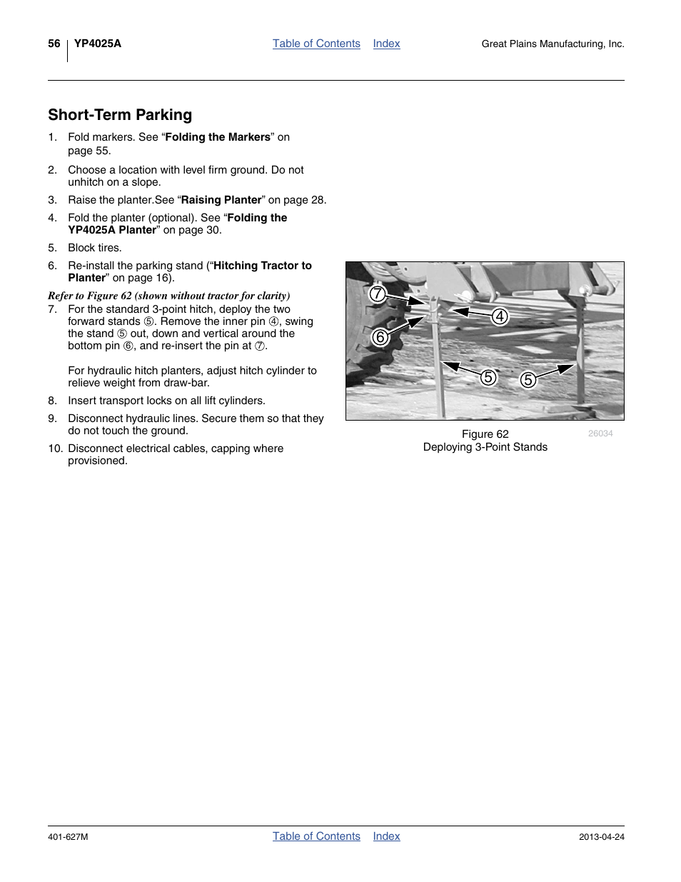 Short-term parking | Great Plains YP4025A Operator Manual User Manual | Page 60 / 190