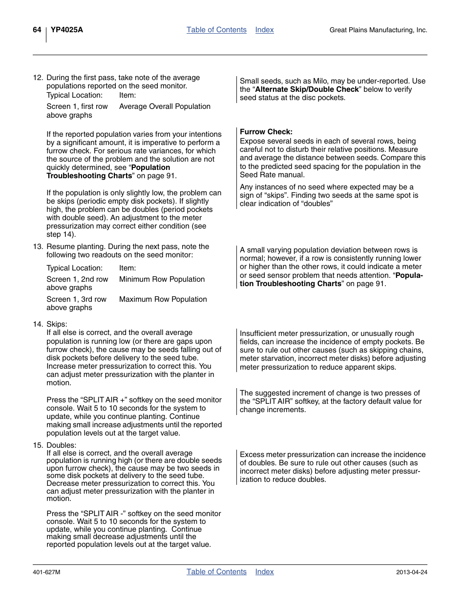 Furrow check | Great Plains YP4025A Operator Manual User Manual | Page 68 / 190