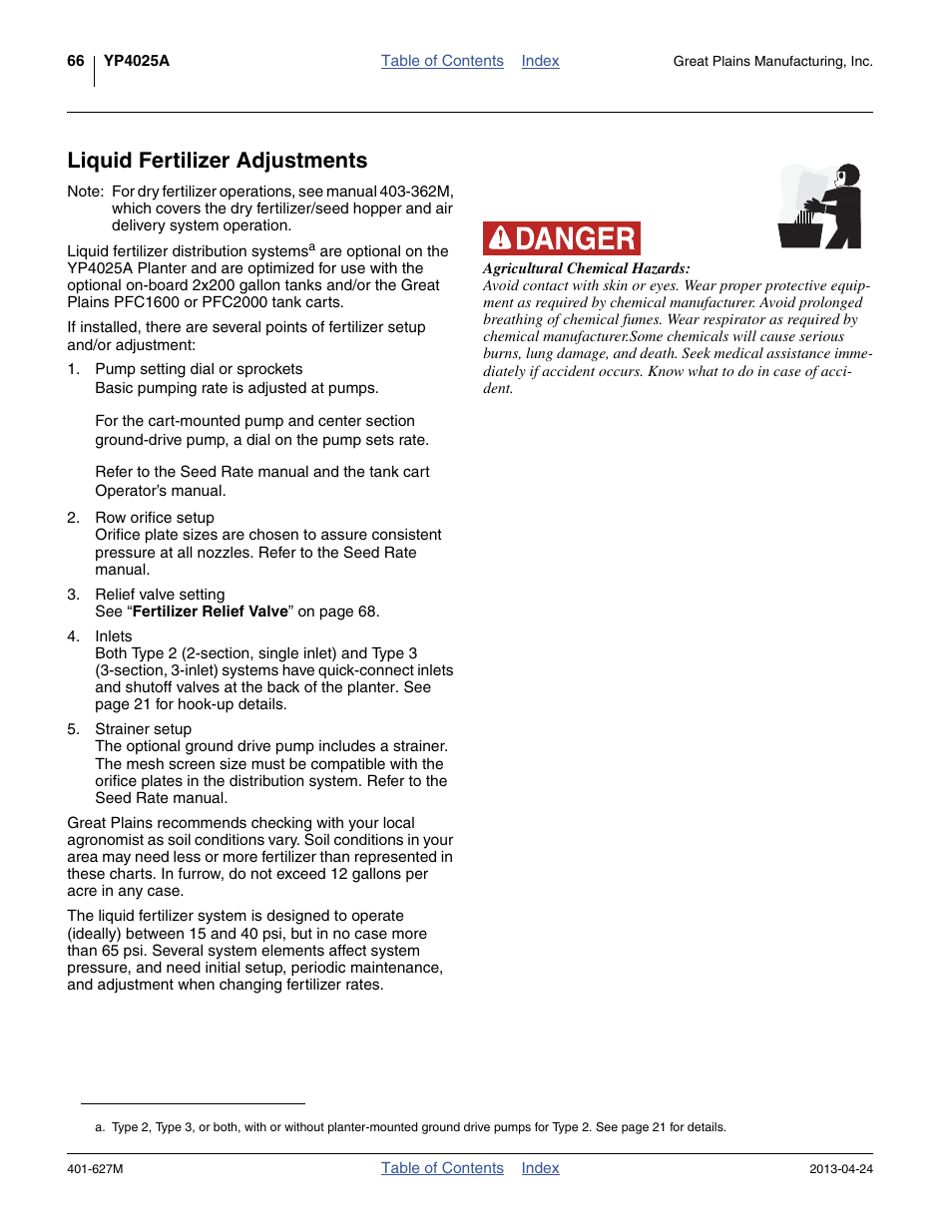 Liquid fertilizer adjustments | Great Plains YP4025A Operator Manual User Manual | Page 70 / 190