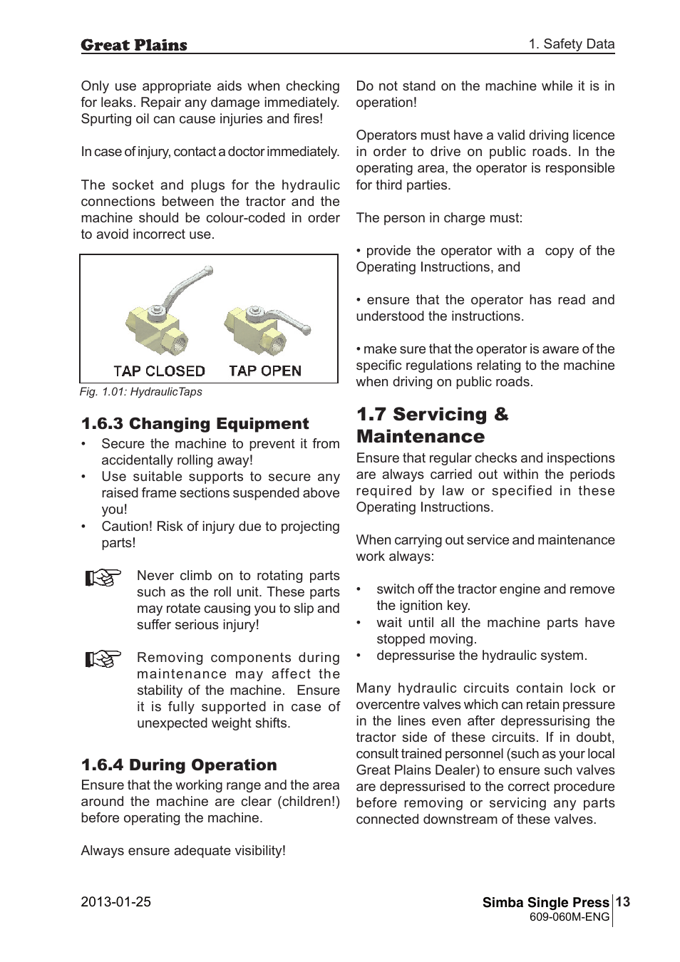 7 servicing & maintenance | Great Plains Simba Single Press Operator Manual User Manual | Page 13 / 36