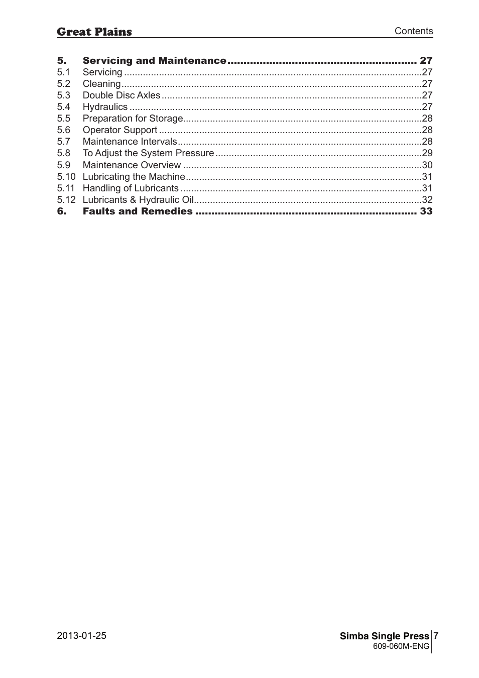 Great Plains Simba Single Press Operator Manual User Manual | Page 7 / 36