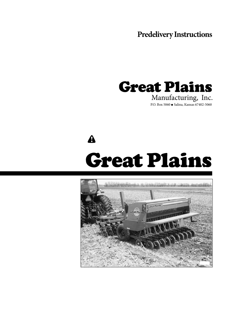 Great Plains CP1000 Predelivery Manual User Manual | 13 pages