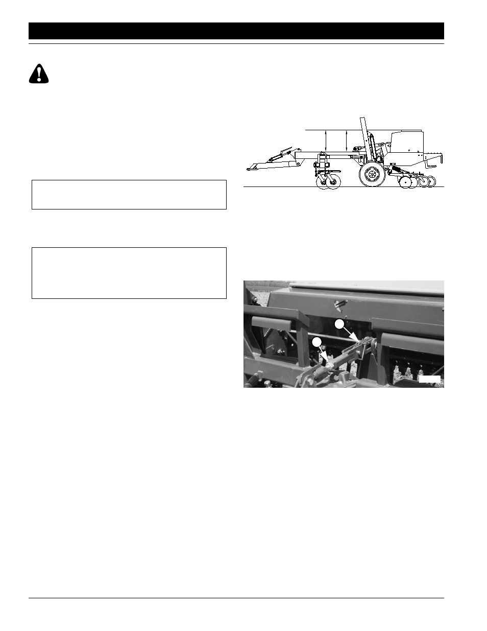 Check that tractor hydraulic reservoir is full, Level drill with hitch, Figure 2-8 | Straight-edge measurement, Figure 2-9, Levelling adjustment, Caution | Great Plains CP1000 Predelivery Manual User Manual | Page 9 / 13