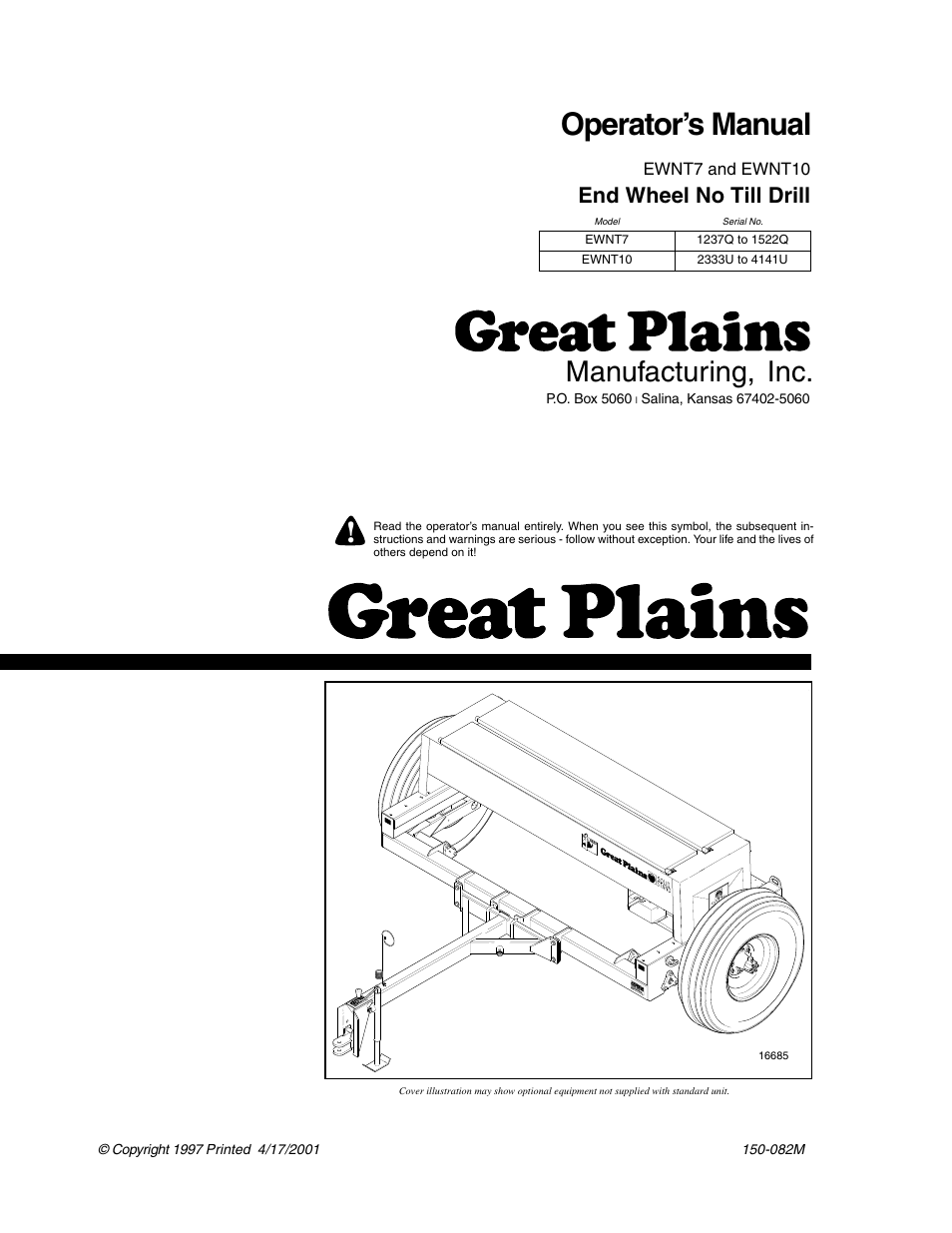 Great Plains EWNT7 1237Q-1522Q Operator Manual User Manual | 34 pages