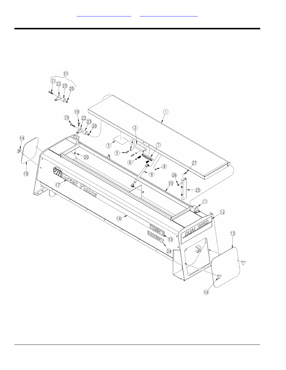 Dual seed box and lid | Great Plains 1006NT Parts Manual User Manual | Page 48 / 166