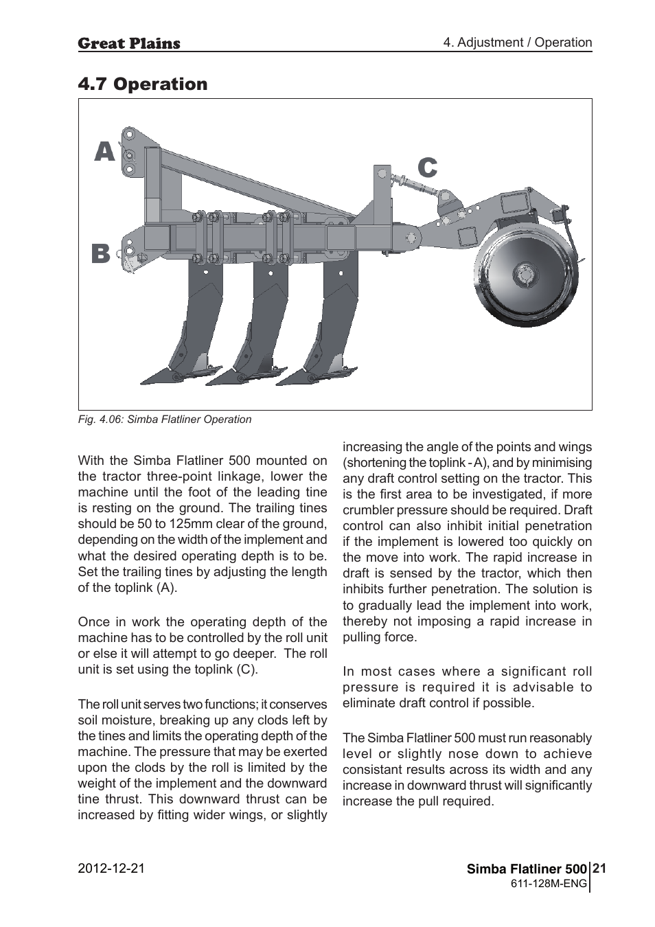7 operation | Great Plains Simba Flatliner 500 Operator Manual User Manual | Page 21 / 30