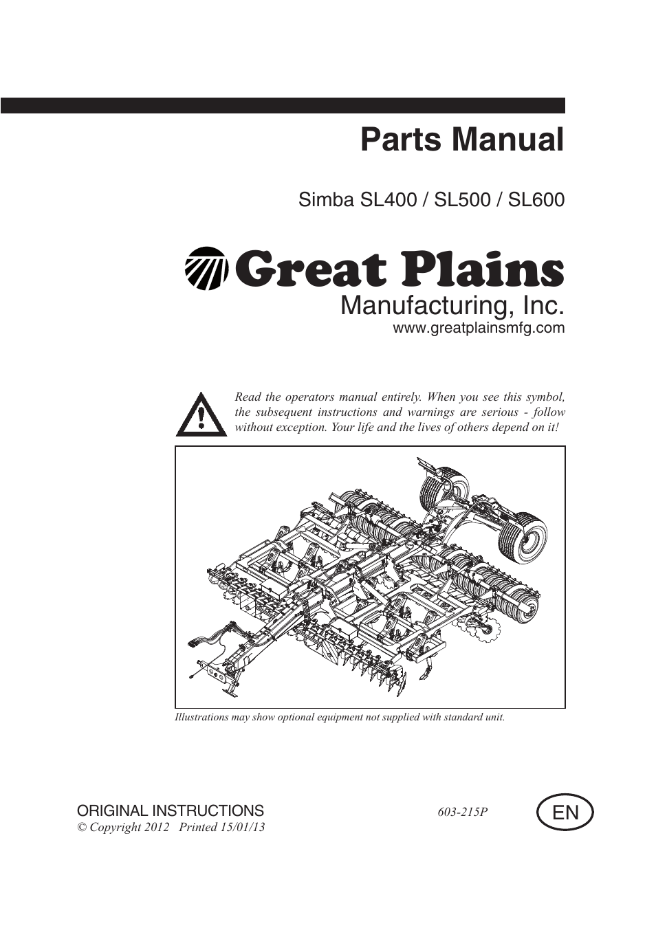 Great Plains SL600 Parts Manual User Manual | 144 pages