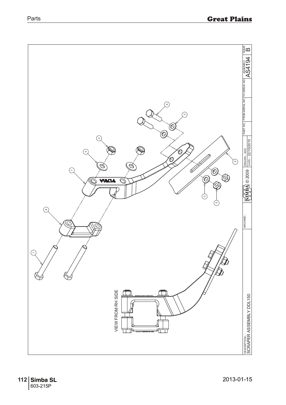 Simba sl, 146 7. parts and assembly, Bas 41 94 | Parts 112 simba sl, Operating instructions, 215p | Great Plains SL600 Parts Manual User Manual | Page 112 / 144