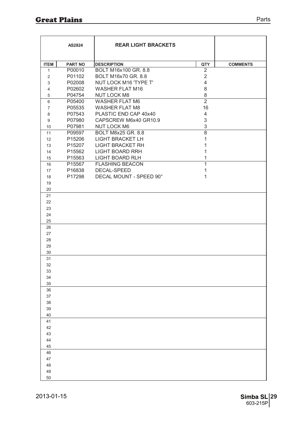 Great Plains SL600 Parts Manual User Manual | Page 29 / 144