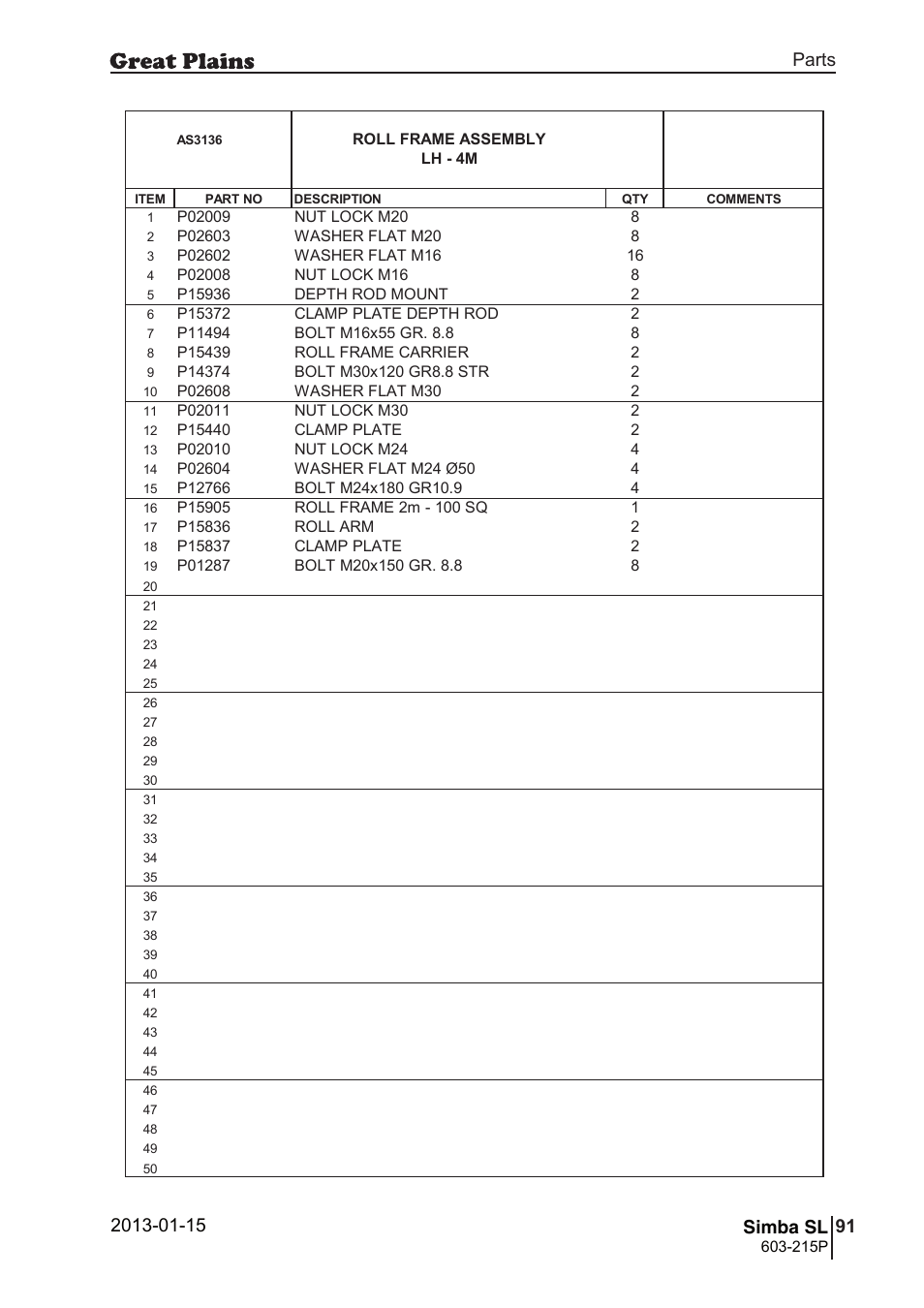 Great Plains SL600 Parts Manual User Manual | Page 91 / 144