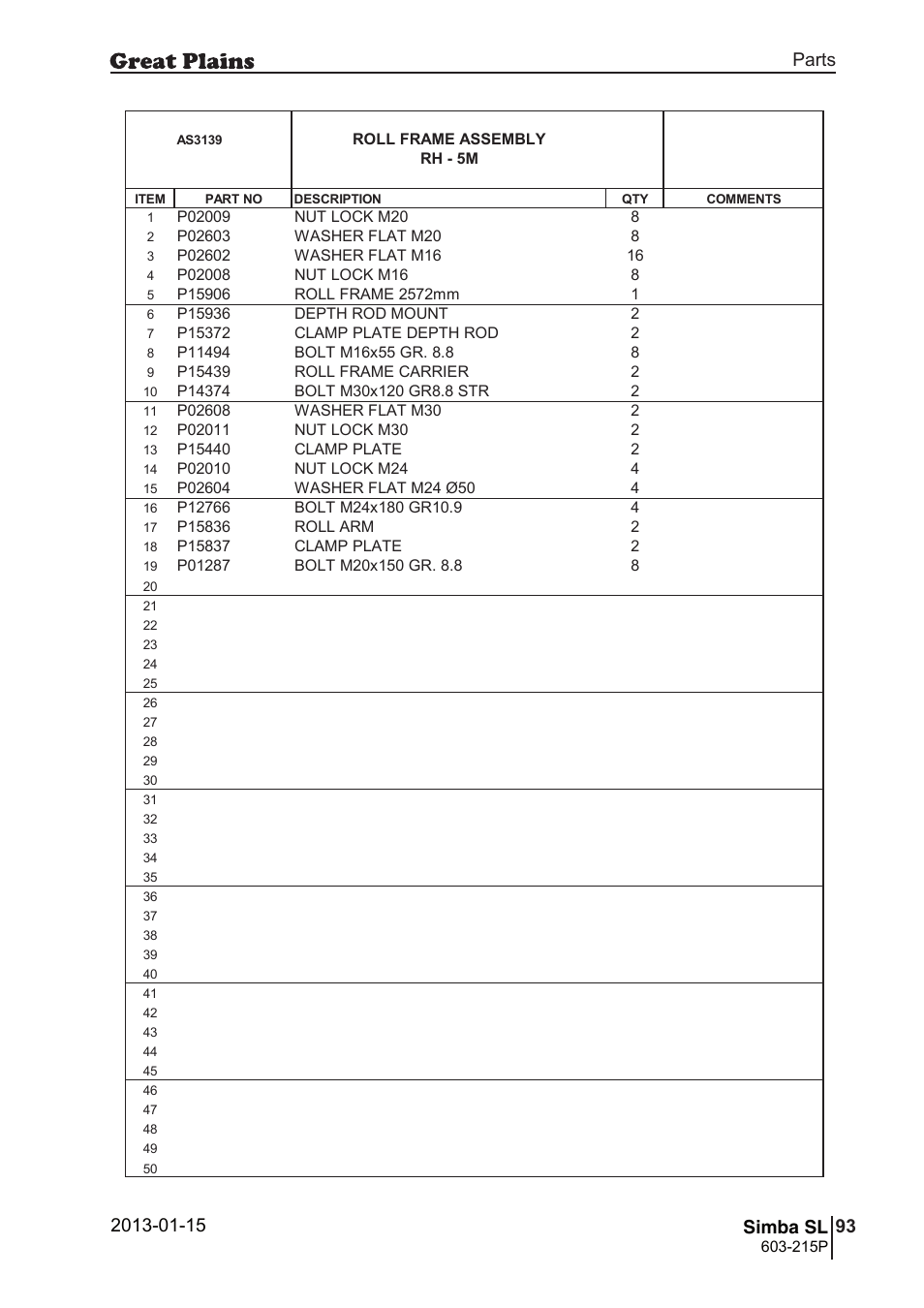 Great Plains SL600 Parts Manual User Manual | Page 93 / 144