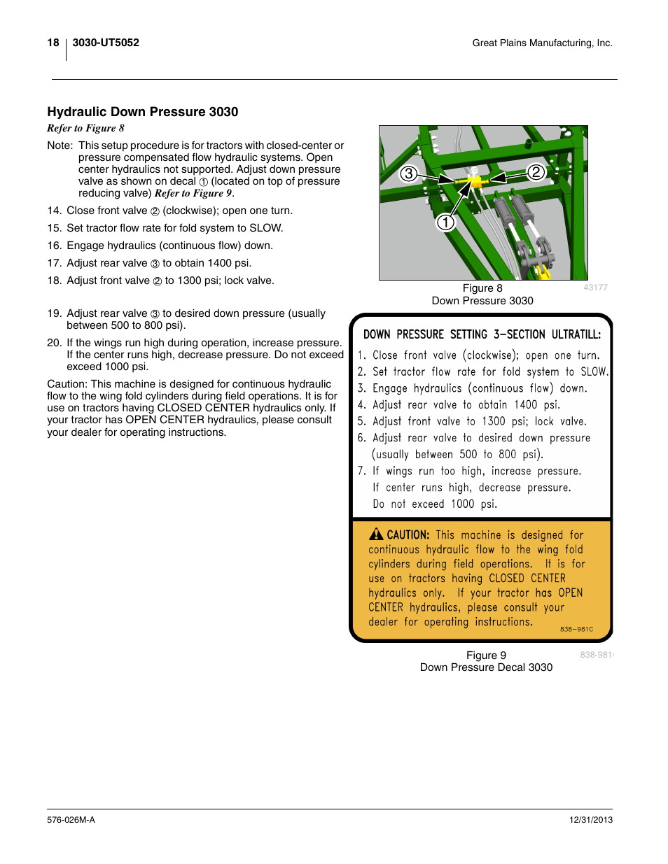Hydraulic down pressure 3030 | Great Plains UT5052 Operator Manual User Manual | Page 22 / 36