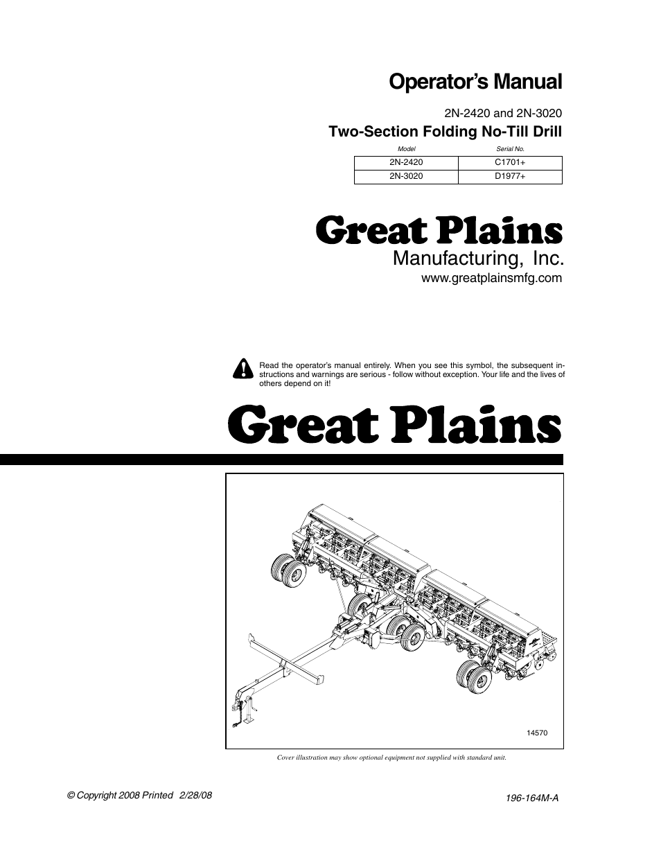 Great Plains 2N-3020 Operator Manual User Manual | 48 pages