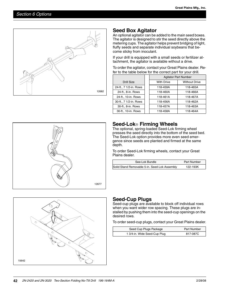 Seed box agitator, Seed-lok, Firming wheels | Seed-cup plugs | Great Plains 2N-3020 Operator Manual User Manual | Page 44 / 48
