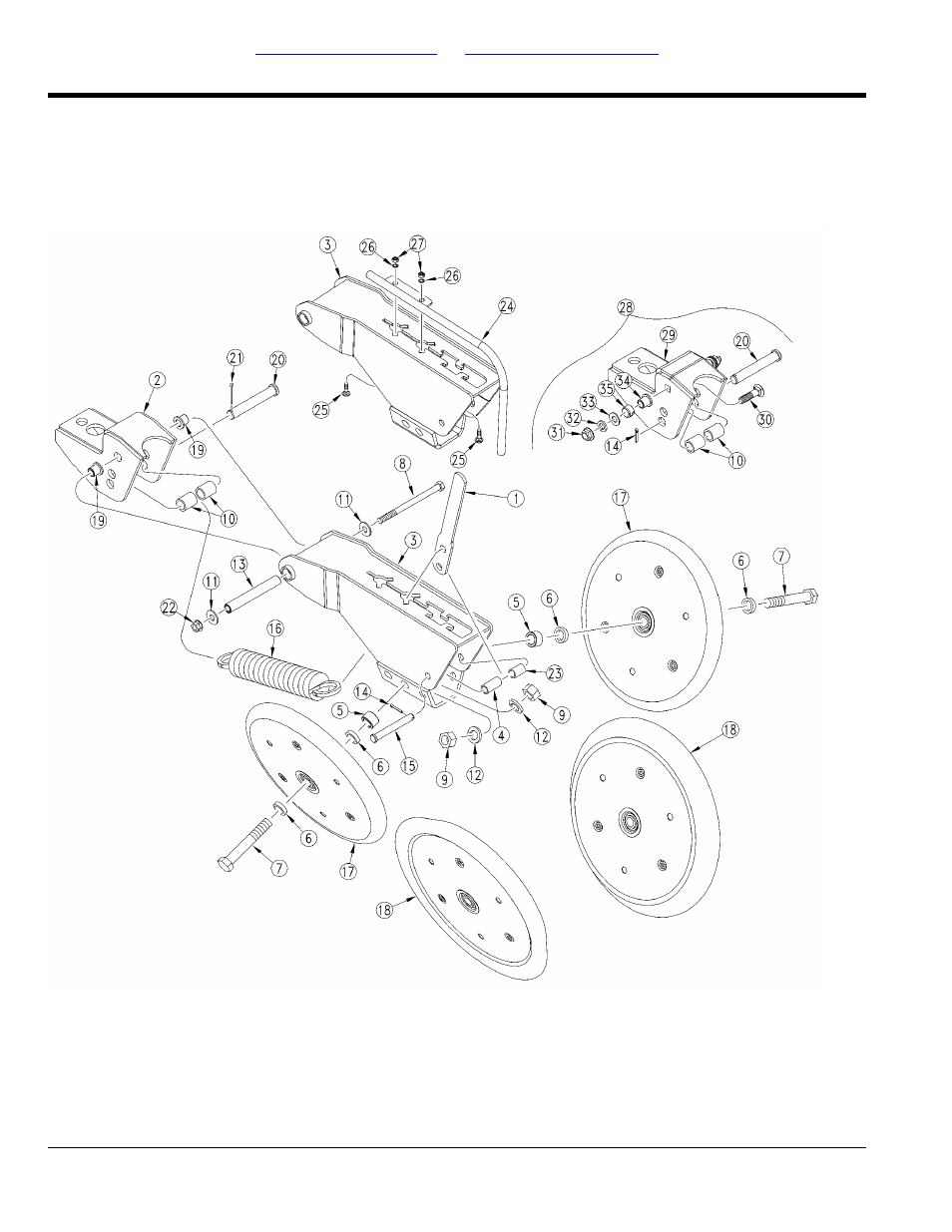 Press wheel assembly lh short (s/n b1008n-) (s/n, B1043q-) (s/n b1014s-) | Great Plains YP825A Parts Manual User Manual | Page 106 / 212