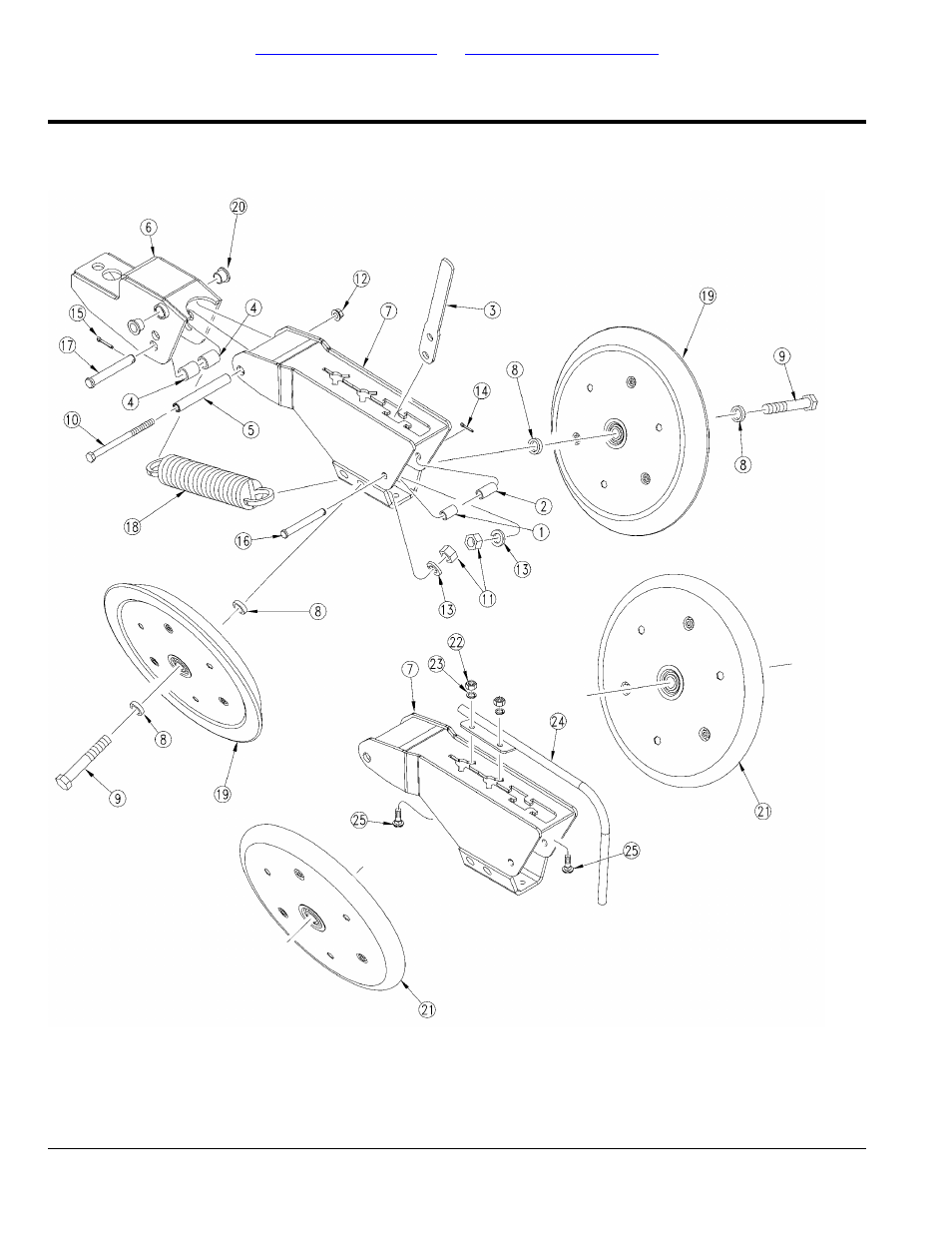 Press wheel assembly rh long (s/n b1009n - b1028n), S/n b1044q - b1110q) (s/n b1015s - b1058s), S/n b1044q - b1110q) (s/n b1015s - b1058s).112 | Great Plains YP825A Parts Manual User Manual | Page 112 / 212