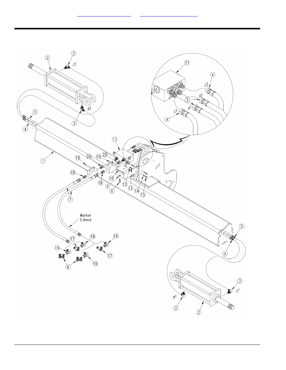 Marker hydraulics | Great Plains YP825A Parts Manual User Manual | Page 144 / 212