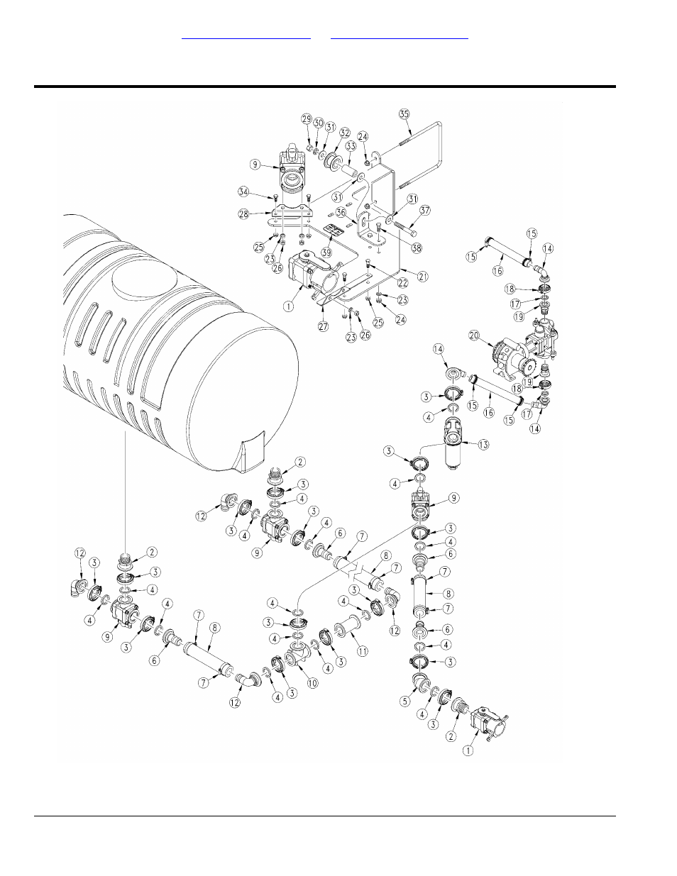 Liquid fertilizer plumbing 6 & 8 row (yp425a s/n, B1008n-) (yp625a s/n b1043q-) (yp825a s/n b1014s-), Yp625a s/n b1043q-) (yp825a s/n b1014s-) | Great Plains YP825A Parts Manual User Manual | Page 168 / 212